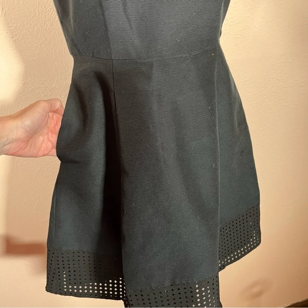J.CREW LBD fit and flare classic black sleeveless mini dress Cocktail Silk deco